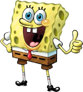 👍 SpongeBob SquarePants dessin animé, Nickelodeon, Spongebob, Carré, pouce levé telegram sticker