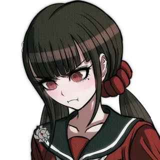 ☹️ Maki Harukawa Danganronpa V3: Killing Harmony Anime, Manga, Trường học, Tức giận, Đỏ telegram sticker