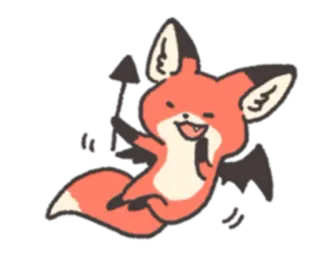 👹 狐狸, 动物, 卡通, 可爱, 快乐 telegram sticker