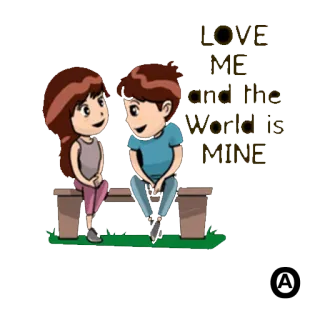 😀 LOVE ME
and the
World is
MINE amor, pareja, dibujos animados, relación, mundo, mío, gente, juntos telegram sticker