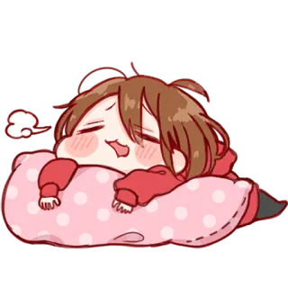 💞 眠い, 漫画, 疲れた, 枕, 可愛い, 睡眠 whatsapp sticker