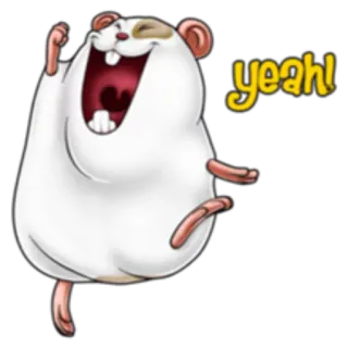 😀 yeah! hamster, mouse, animal, cartoon, cheerful, celebration telegram sticker