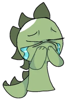 😭 llorando, triste, dinosaurio, monstruo, lindo, dibujos animados, pegatina telegram sticker