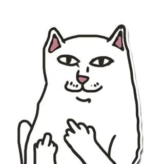 🖕 mèo, ngón giữa, xúc phạm, động vật telegram sticker