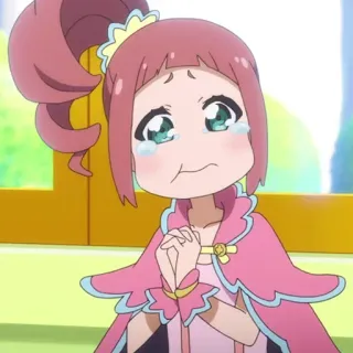 😷 Animé, Pleurs, Triste, Fille, Dessin animé telegram sticker