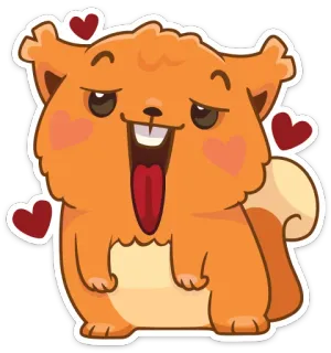 😍 다람쥐, 동물, 만화, 귀여운, 하트, 사랑 telegram sticker