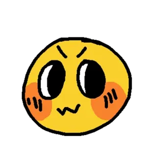😏 emoji, angry, cute, face telegram sticker