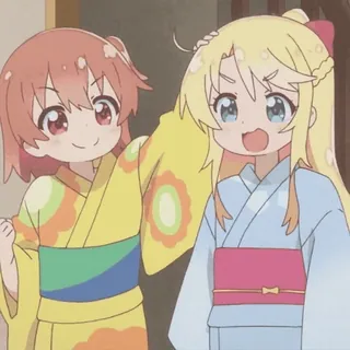 🤗 anime, girls, yukata, cute, cartoon telegram sticker