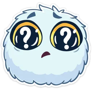 🥺 问题, 毛茸茸, 可爱, 表情符号, 困惑 telegram sticker