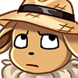 🙄 dibujos animados, animal, sombrero, granjero telegram sticker