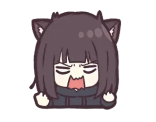 😡 Anime, Telinga kucing, Marah, Jari tengah, Lucu, Stiker, Emoji telegram sticker