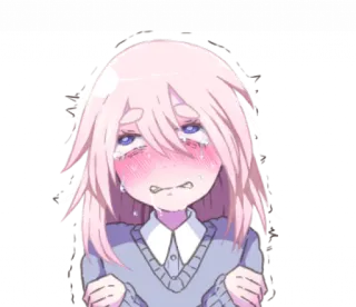 😳 gadis anime, menangis, sedih, emosional, kartun, stiker telegram sticker