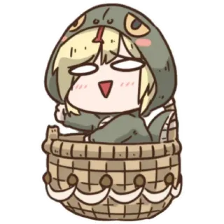 ⭐️ стикер, аниме, милый, змея, корзина telegram sticker