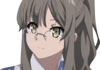 🙂 Anime, Mädchen, Brille, Lächeln telegram sticker