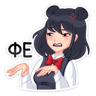 🤢 ФЕ fille anime, dégoût, expression, émotion, dessin animé, en colère, geste telegram sticker