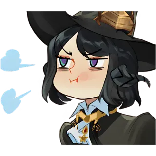 😑 마녀, 애니메이션, 마법, 캐릭터, 스티커 telegram sticker