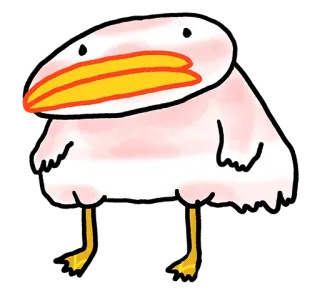 🌚 bird, animal, cartoon, sticker, funny telegram sticker