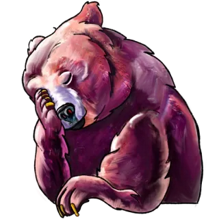 🤦‍♂ orso, animale, assonnato, illustrazione, adesivo telegram sticker