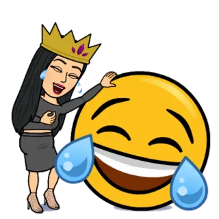 😂 emoji, pleurer, rire, joie, bitmoji, reine, couronne telegram sticker