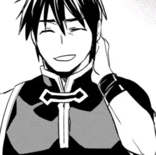 😅 Anime, Mangá, Personagem, sorrindo, feliz, homem, desenho animado telegram sticker