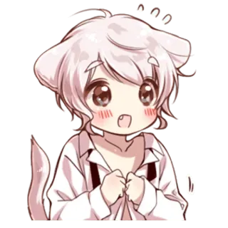 😄 Anime, Kawaii, Manga, Carino, Orecchie, Coda telegram sticker