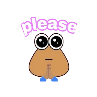 🙏 please 漫画, 可愛い, リクエスト, 面白い, Pou telegram sticker
