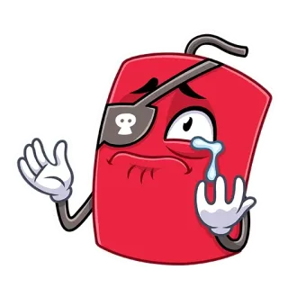 😢 extintor, desenho animado, pirata, dedo do meio, adesivo, emoji whatsapp sticker