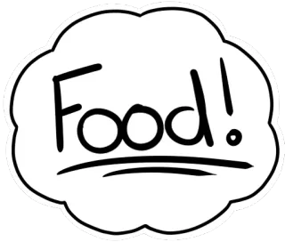 🍴 Food! makanan, teks, awan, gelembung ucapan whatsapp sticker