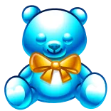 ™️ orsetto, giocattolo, peluche, carino, cartone animato, blu, fiocco whatsapp sticker
