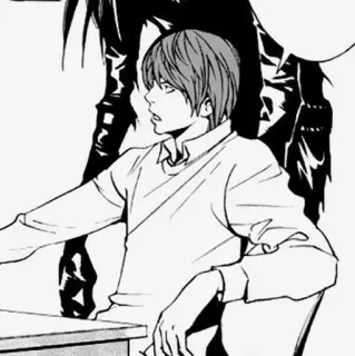 ✖️ Light Yagami Death Note Anime, Manga, Death Note, Light Yagami, Ryuk, Shinigami, Animazione giapponese telegram sticker