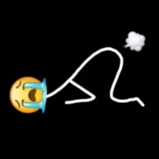 😭 Emoji, Piangere, Angosciato, Omino stilizzato, Cartone animato telegram sticker