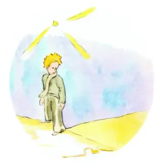 👑 Little Prince The Little Prince ilustración, príncipe, niño, estrella, desierto telegram sticker