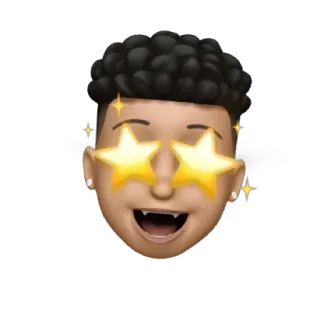 😁 Memoji, звёздные глаза, эмодзи, лицо, мультфильм whatsapp sticker