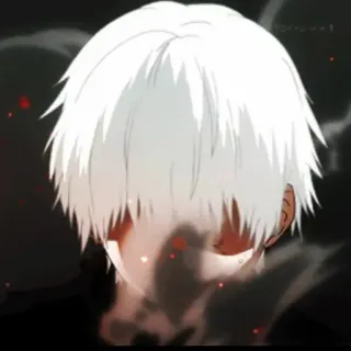 😠 Ken Kaneki Tokyo Ghoul Anime, Tokyo Ghoul, Kaneki Ken, Weißes Haar, Ghoul, Manga telegram sticker