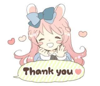 🐰 Thank you grazie, carino, coniglio, anime telegram sticker