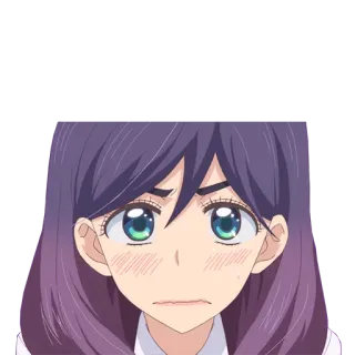 😖 anime, girl, cartoon, face, manga whatsapp sticker