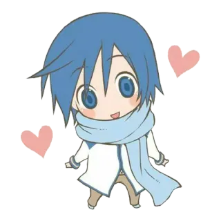 ❤️ Anime, Manga, Chibi, Dễ thương, Khăn quàng cổ, Trái tim telegram sticker