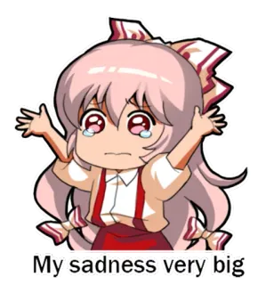 😢 My sadness very big anime, sad, crying, cartoon, tears telegram sticker