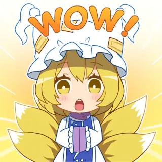 😮 WOW! anime, cute, wow, chibi, fox telegram sticker