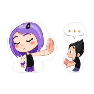 ❤ cartoon, character, sticker, expression, stop, talking telegram sticker