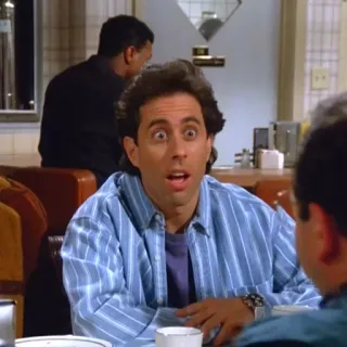 😳 Jerry Seinfeld Seinfeld Jerry Seinfeld, Seinfeld, Comediante, Sorpresa, Impacto, Sitcom telegram sticker