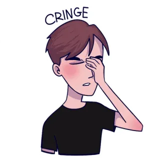 😒 CRINGE vergüenza ajena, reacción, incomodidad, vergüenza, incómodo, expresión telegram sticker