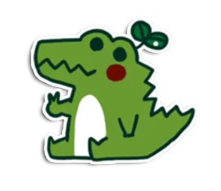 🐊 alligator, crocodile, dessin animé, animal, mignon, autocollant telegram sticker