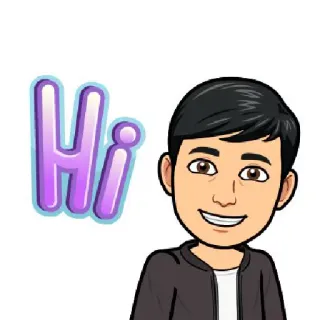 🌝 Hi saludo, Bitmoji, dibujo animado, morado, hola telegram sticker