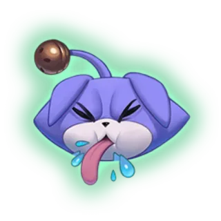 😾 cane, cartone animato, animale, adesivo, lingua, viola, carino telegram sticker