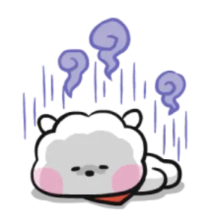 😮‍💨 Мультфильм, Животное, Сонный, Персонаж, Милый telegram sticker