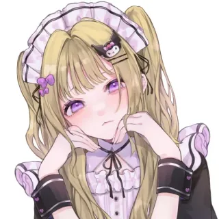 ❤️ Ragazza anime, Kawaii, Cameriera, Carino, Arte digitale telegram sticker