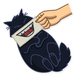 🤣 cat, animal, smile, card, hand, humor telegram sticker