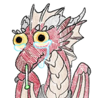 😭 naga, menangis, sedih, kartun, fantasi telegram sticker