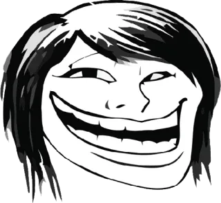 😁 Троллфейс, Интернет-мем, Мем, самодовольный, Тролль telegram sticker